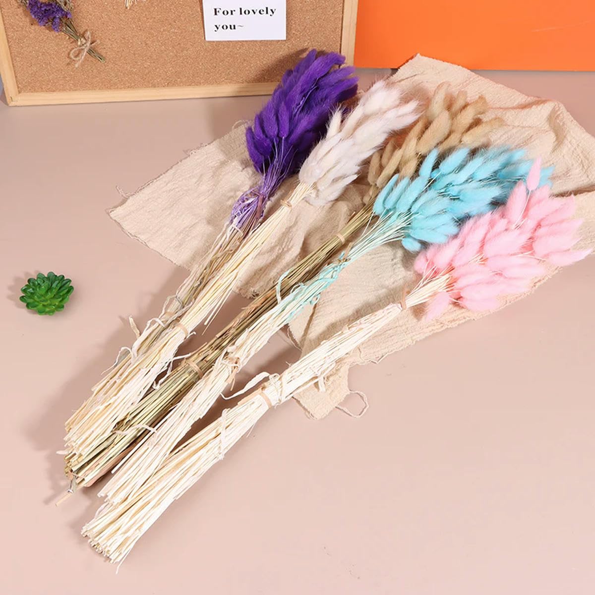 Lot de 50 Bouquets de Fleurs séchées en Forme de Queue de Lapin, décoration de fête de Mariage, Arrangement Floral Moelleux de Noël à Faire soi-même-22