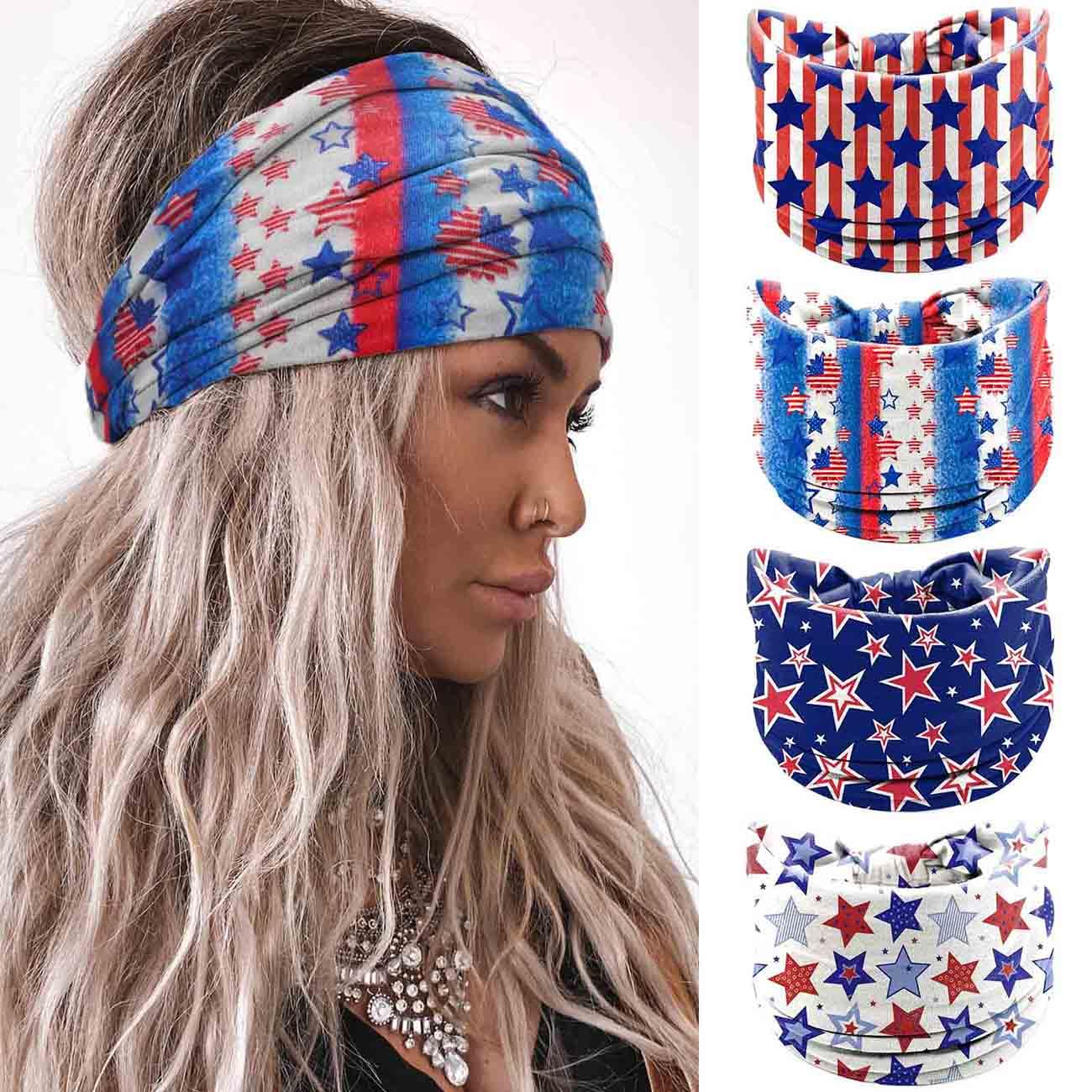 Olbye 4th of July Headbands USA Patriotic Hair Accessories