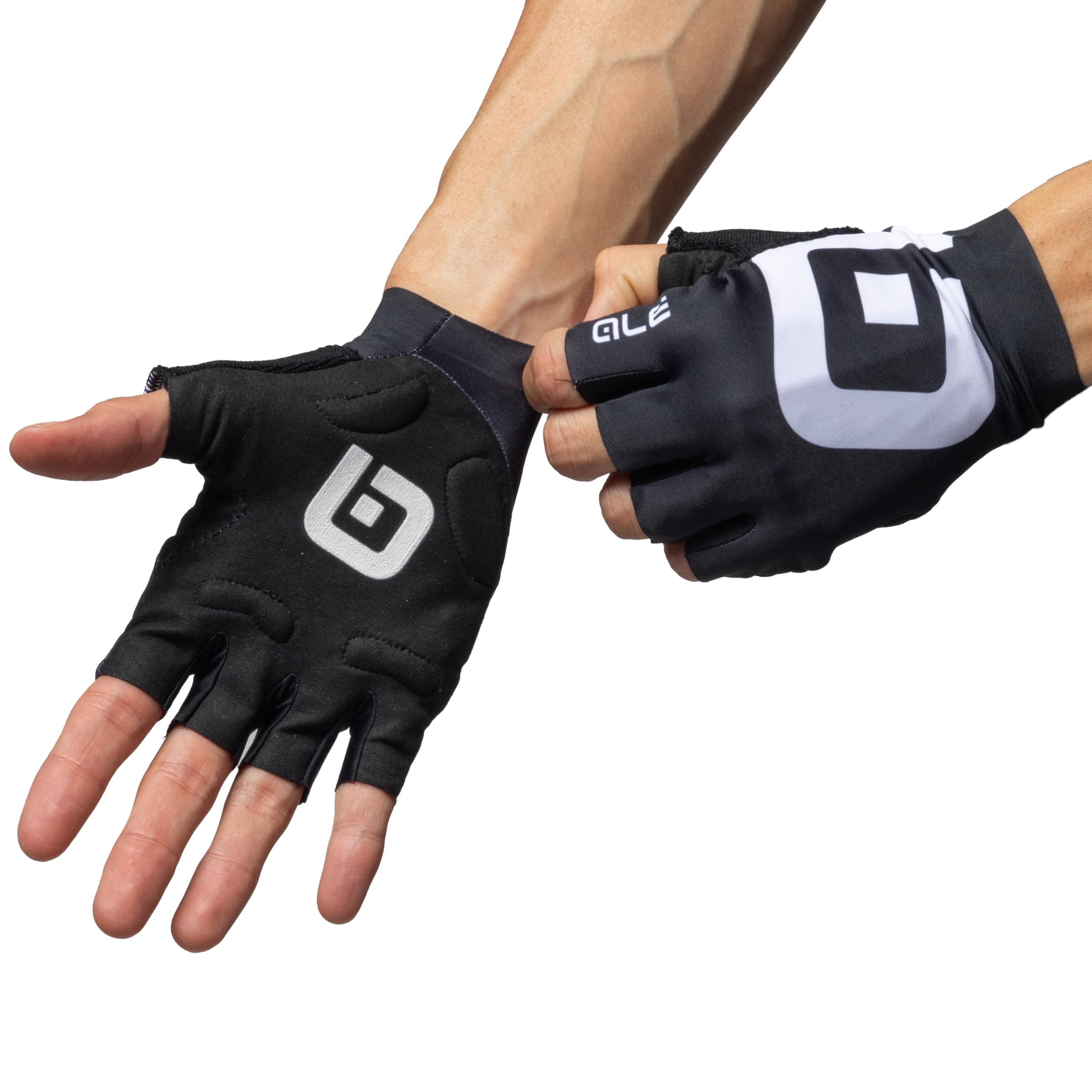 Ale Black/White Air Summer Short Finger Gloves Size 30