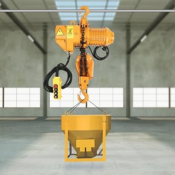 Electric Chain Hoist - 10FT Lifting Height with Electrical Hook - 1Ton Single Phase Overhead Crane with G80 Chain - Wired Remote Control for Garage, Shop, Hotel, Home - 120V Electric Hoist