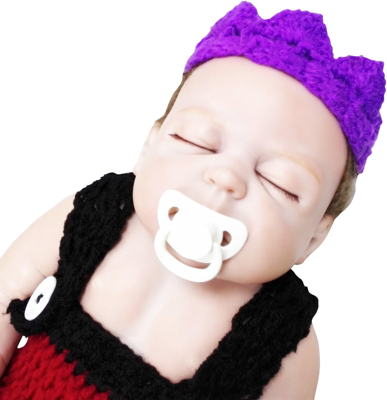 Kalevel Cute Newborn Infant Baby Girl Boy Crochet Baby Hats Knit Crown Hat Photograph Props (Purple)