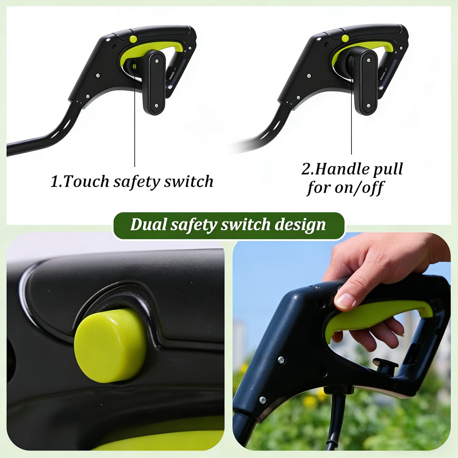 Generico Motozappa Elettrica 40V con Batteria da 4.0Ah e Interruttore di Sicurezza, 180 Giri/min, Multifunzionale per Orticoltura e Giardinaggio
