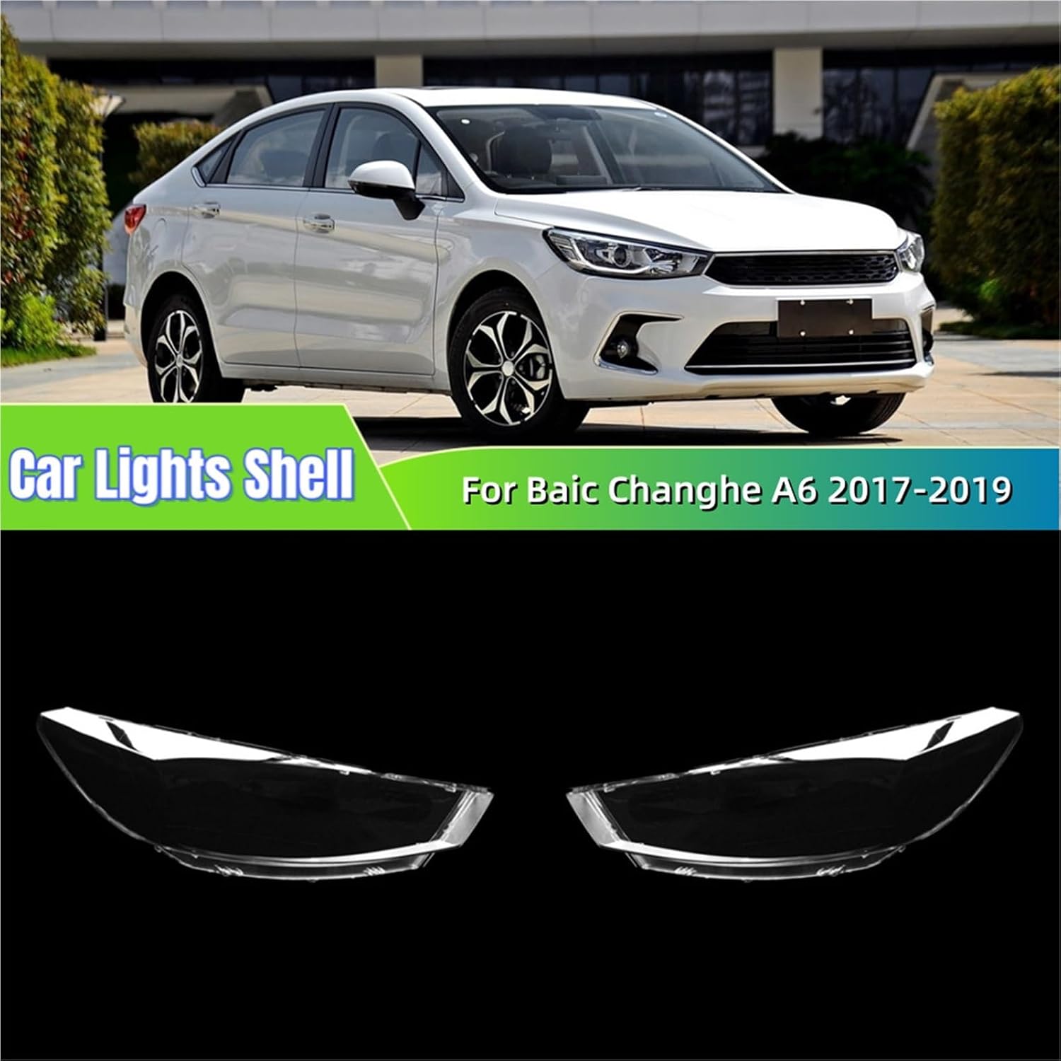 for Baic Changhe A6 2017 2018 2019 Car Gadgets Lampshades Lamp Shell Headlight Lens Front Cover Lights image 3