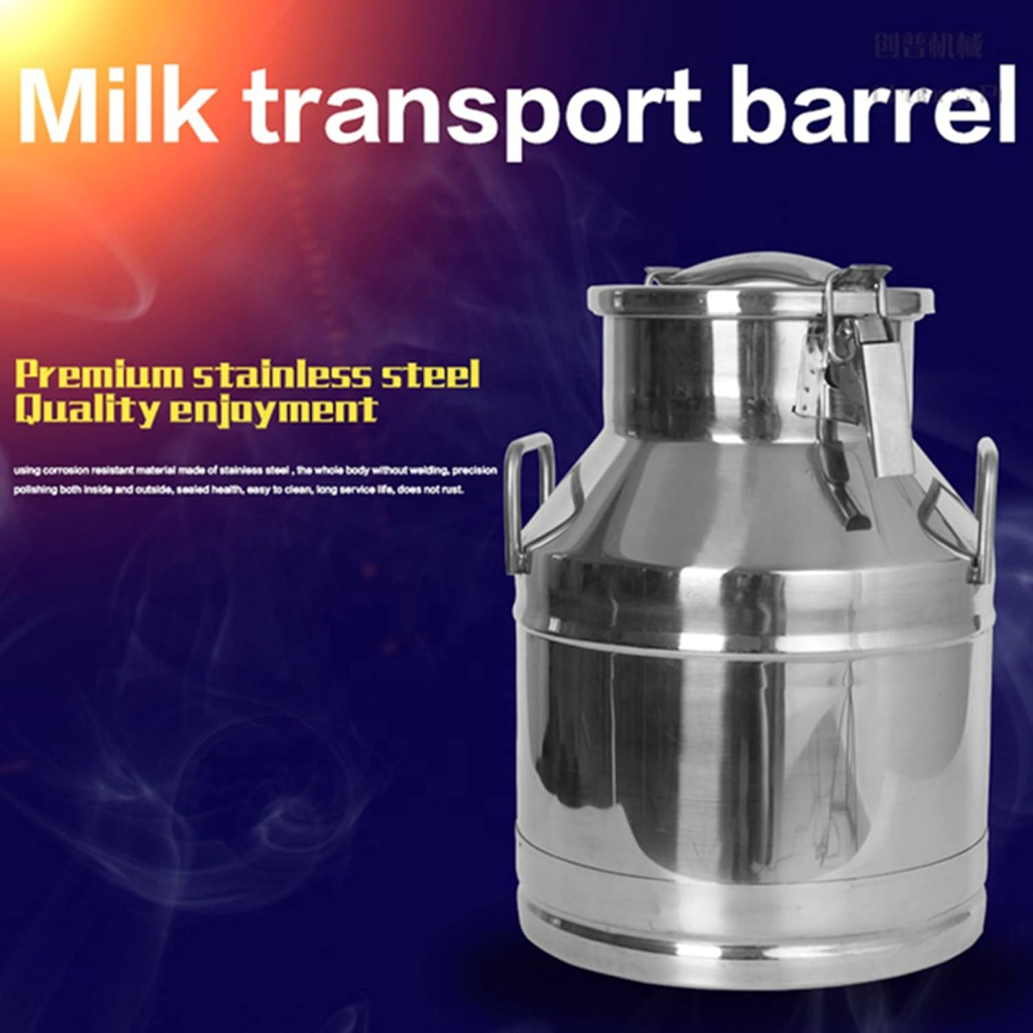 Pail Milk Can Bucket,Stainless Steel with Sealed Lid, Wine Bucket Transport Tote Jug for and Liquid Storage/A / 68L