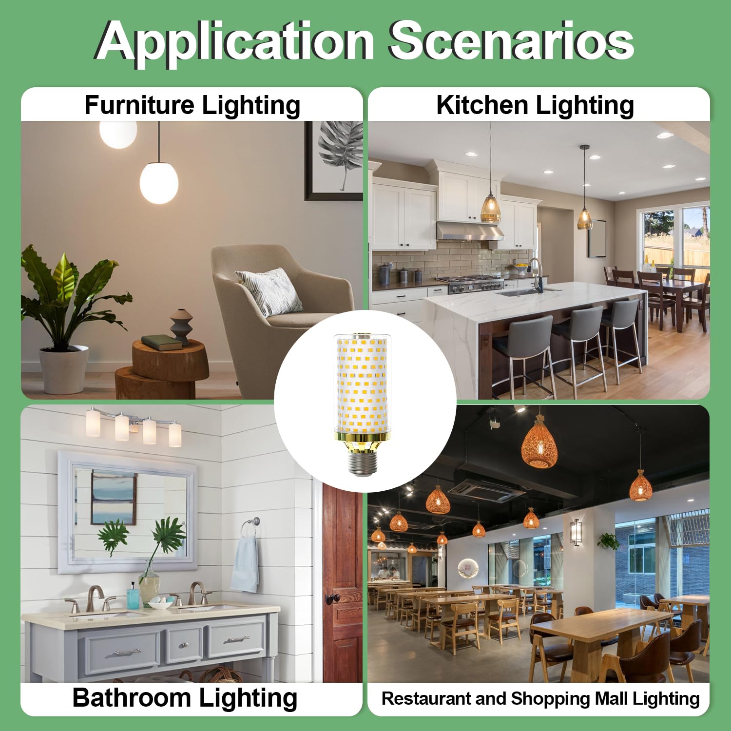 MDee LED Lampe E27 Maiskolben 15W, Glühbirne E27 Warmweiß 3000K, ersatz 150W Glühlampe, 2800 Lumen, AC 230V, Nicht Dimmbar, Edison Schraube Energiesparlampe für Heimbeleuchtung, 4er Pack