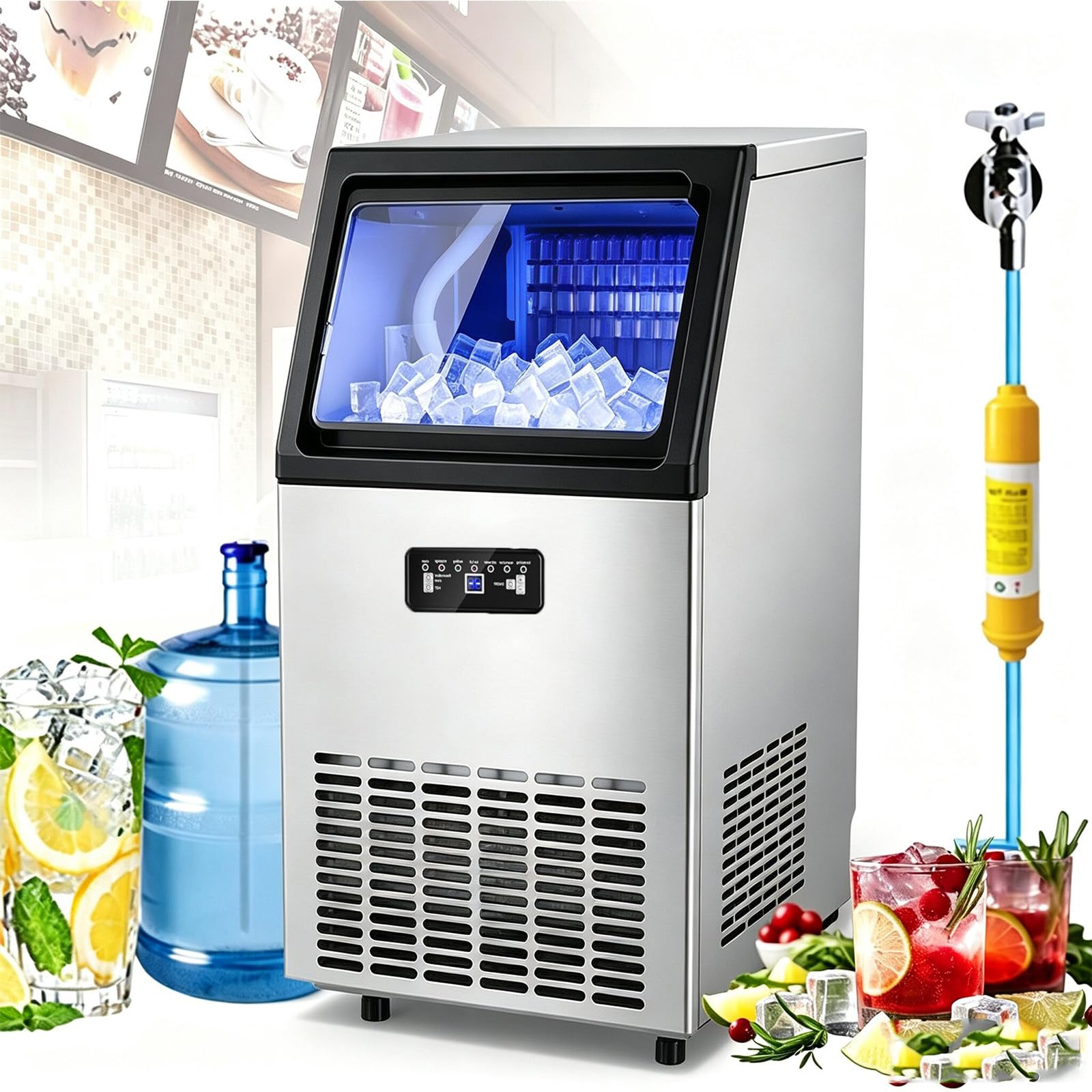 Haizethonic Multicolor Commercial Ice Cube Maker,40/60/80/100Kg/24H 80Kg/24H