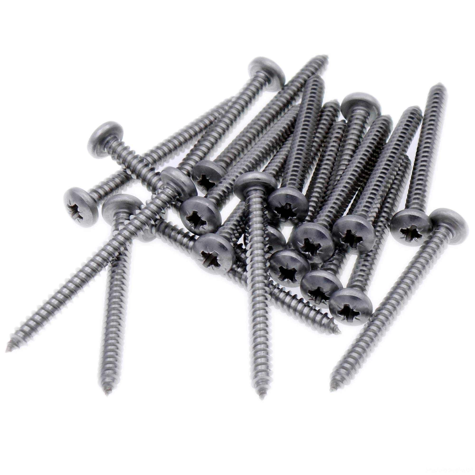 Singularity Supplies No.12 X 1.25 (5.5Mm X 32Mm) Pozi Pan Self-Tapping Screw - Stainless Steel (A2) (Pack Of 20)