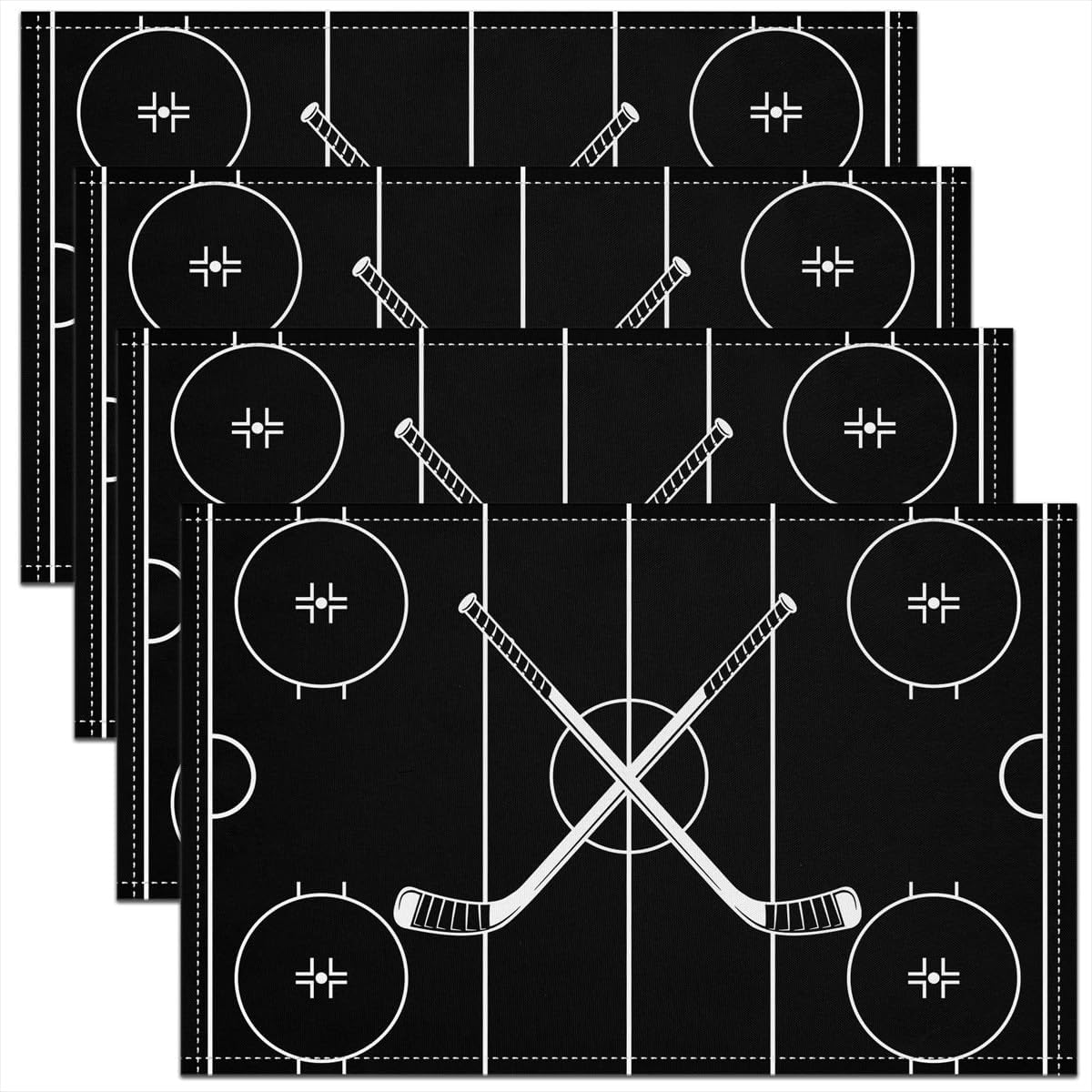 Ski Theme Placemats Winter Fashion Skiing Sports Table Mats for Kids Kitchen Table Decor Hand Drawn Style Place Mats 12x18 Inch Set of 4 Luxury White Placemats image 5