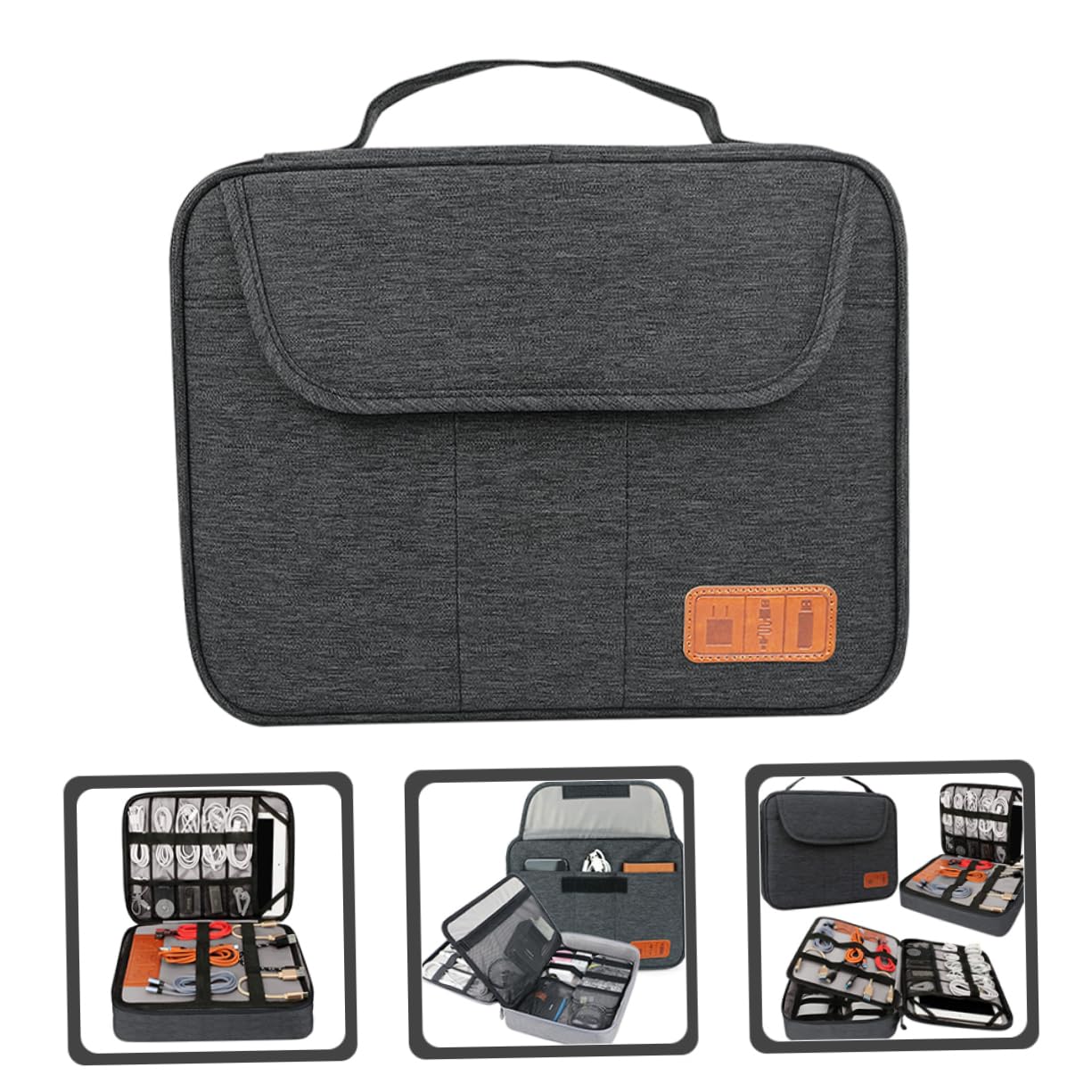 NUOBESTY Organizer Borsa Per Cavi Esterni Custodia Per Dispositivi Elettronici e Digitali Spazio Di Archiviazione Ampio Per Telefoni e Tablet Da Design Strati Maniglia Per Trasporto Comodo