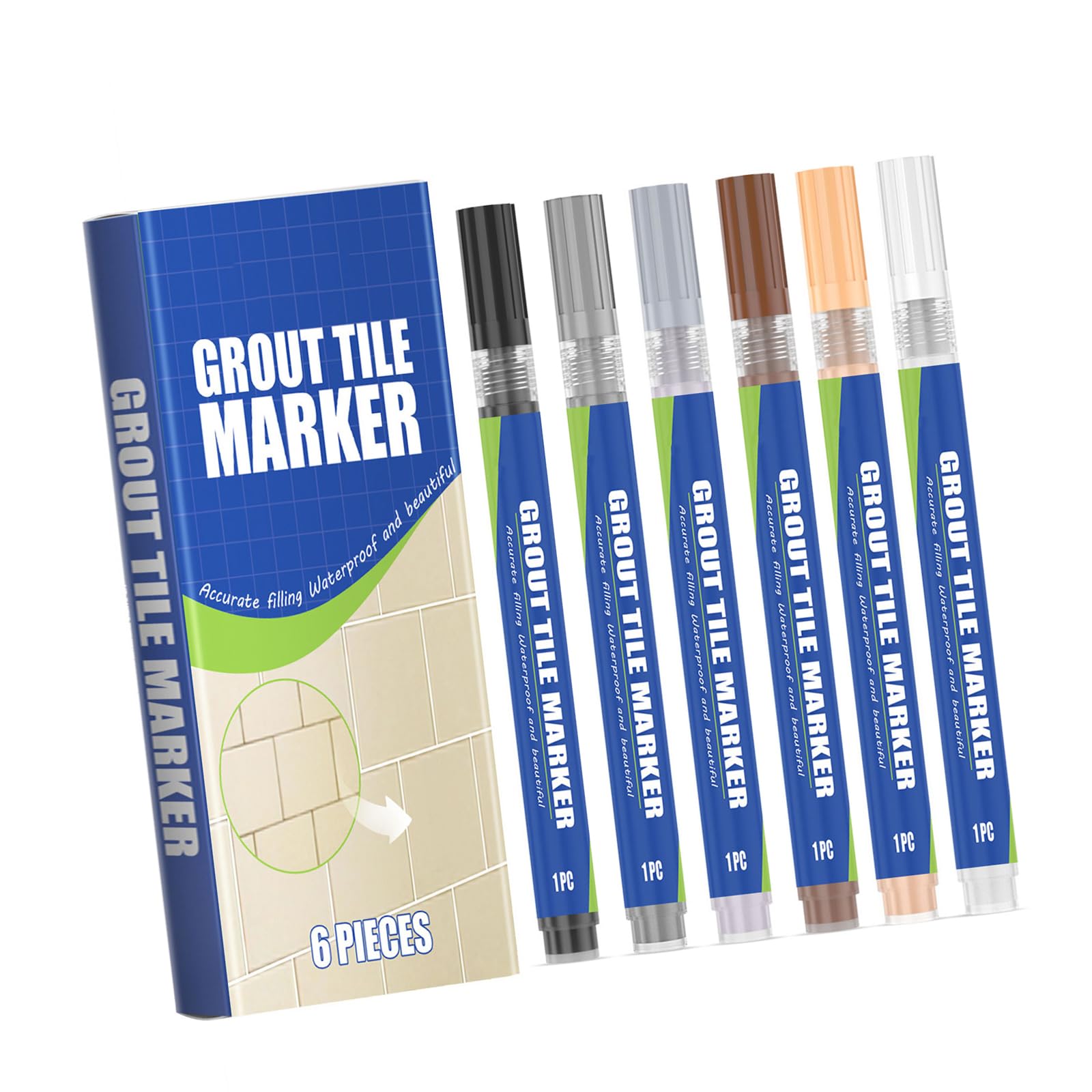 RBRMHM Grout Restorer Pen Paint Marker Pen Waterproof Wall Grout Pens Gaps Beautification Marker Pen, Wall Repair Pen