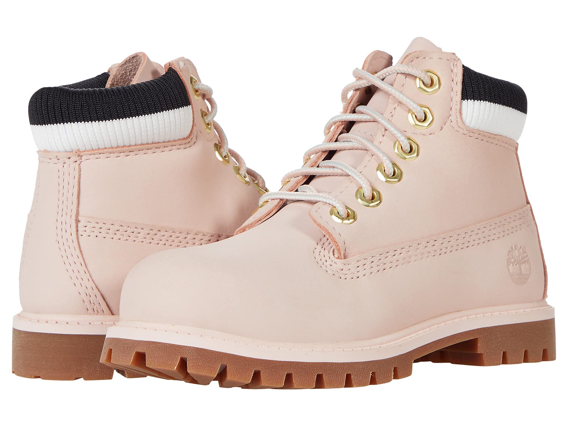 Timberland Premium 6 in Waterproof Infant/Toddler Shoes Size 5, Color: Light Pink Nubuck/Black-Pink