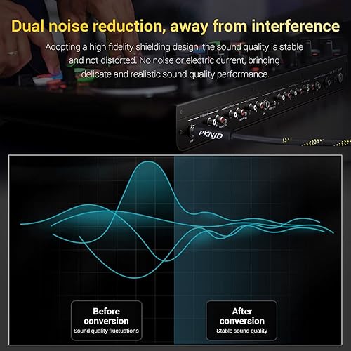 Miniatura 2 de PKNJD Cable TS de guitarra de 14 de pulgada de 10 pies, cable de instrumento de alta calidad para guitarras eléctricas y bajos, conectores