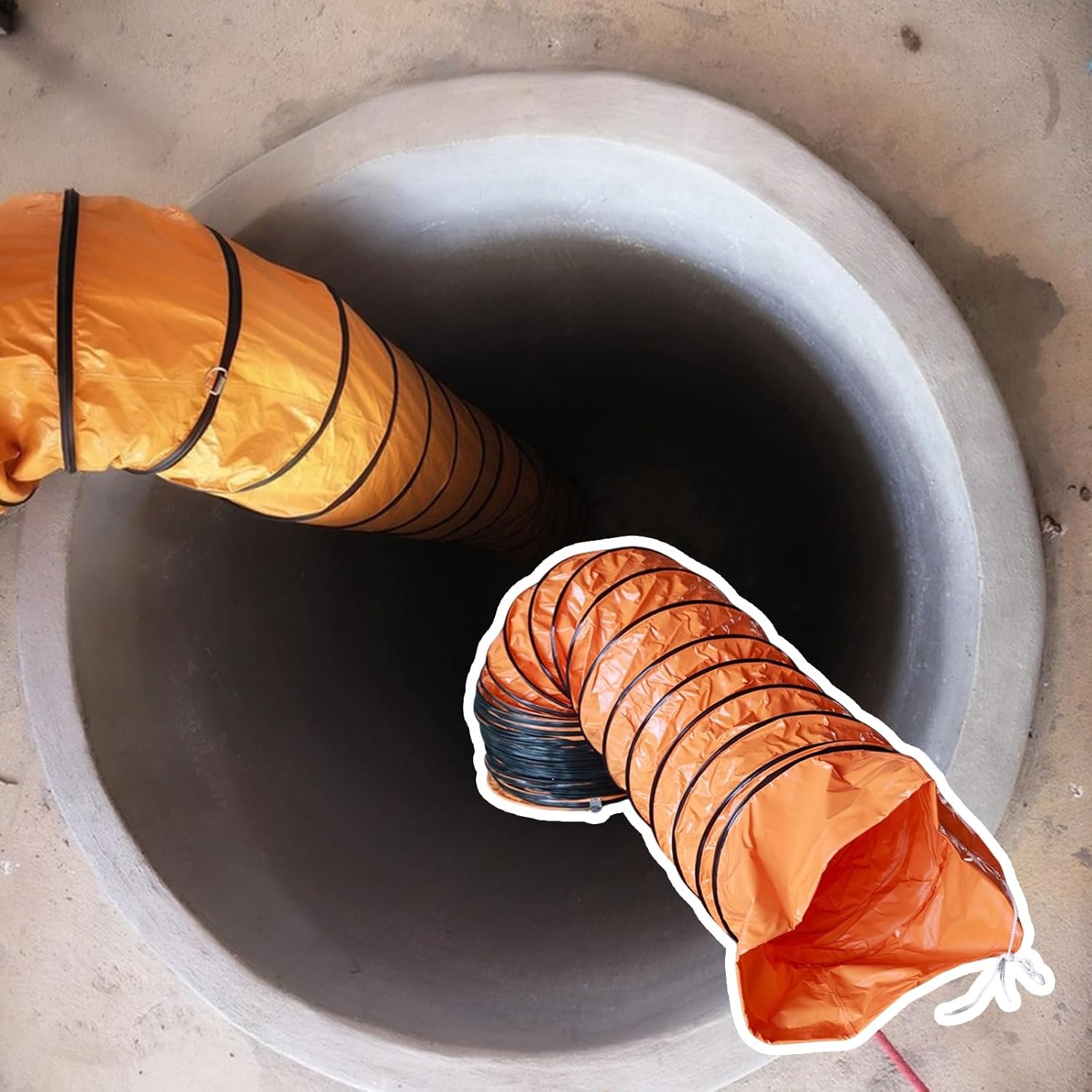 Adjustable Flexible Exhaust Duct Hose with Rope for Ventilation - Ideal for Restaurants, Workshops, Greenhouses | Space-Saving Storage Design