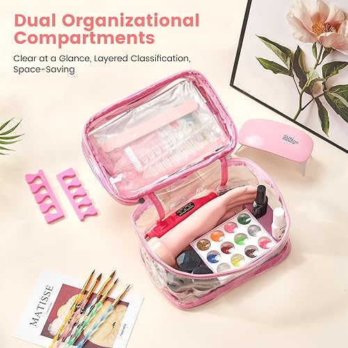 Miniatura 7 de Kit de uñas para principiantes con todo juego de líquido de polvo acrílico profesional para uñas con taladro manual de práctica luz UV en bolsa de