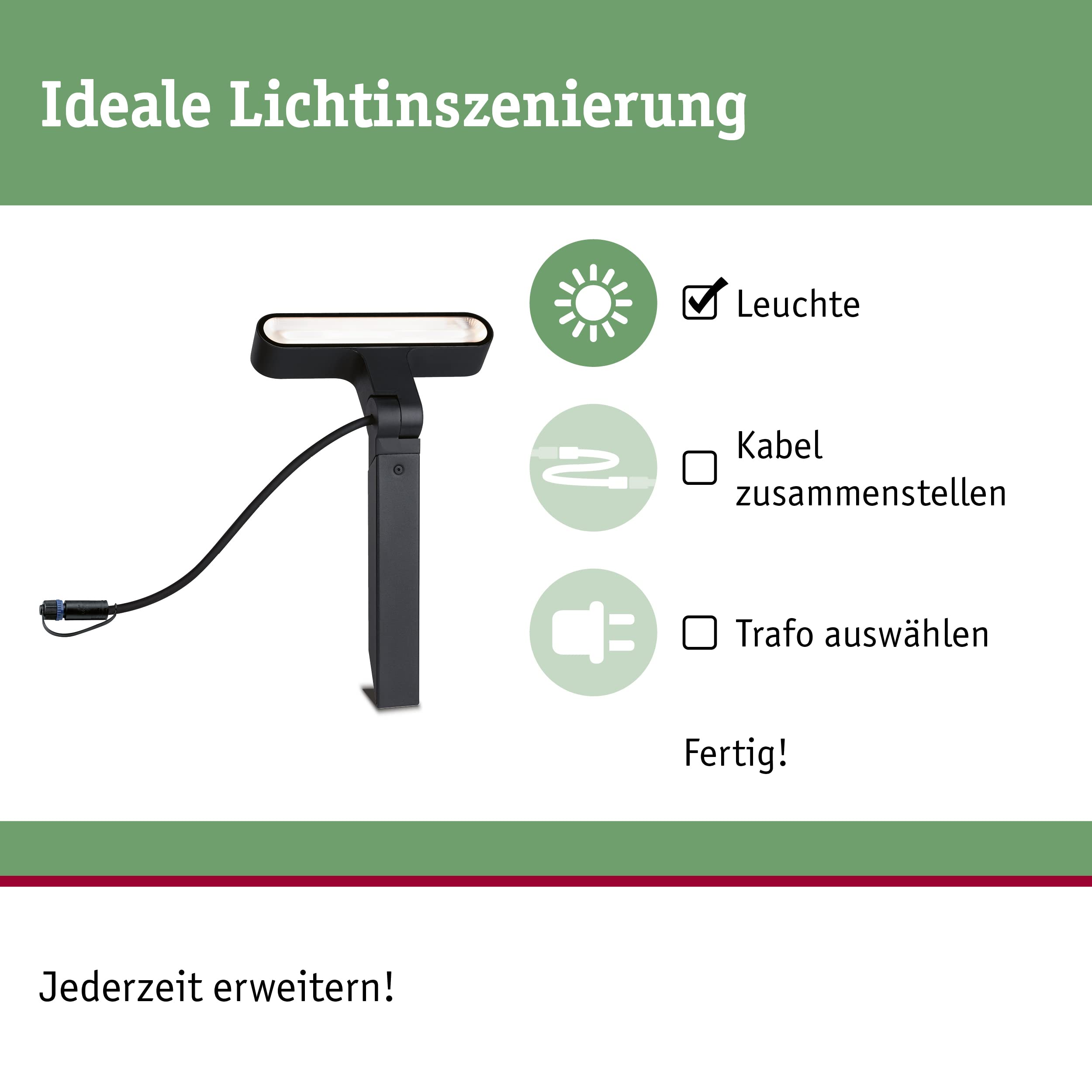 Paulmann 94544 LED apparecchio per Esterni Plug & Shine Spot Ito IP65 incl. 1x6 Watt dimmerabile Antracite Metallo, plastica 3000 K 6 W