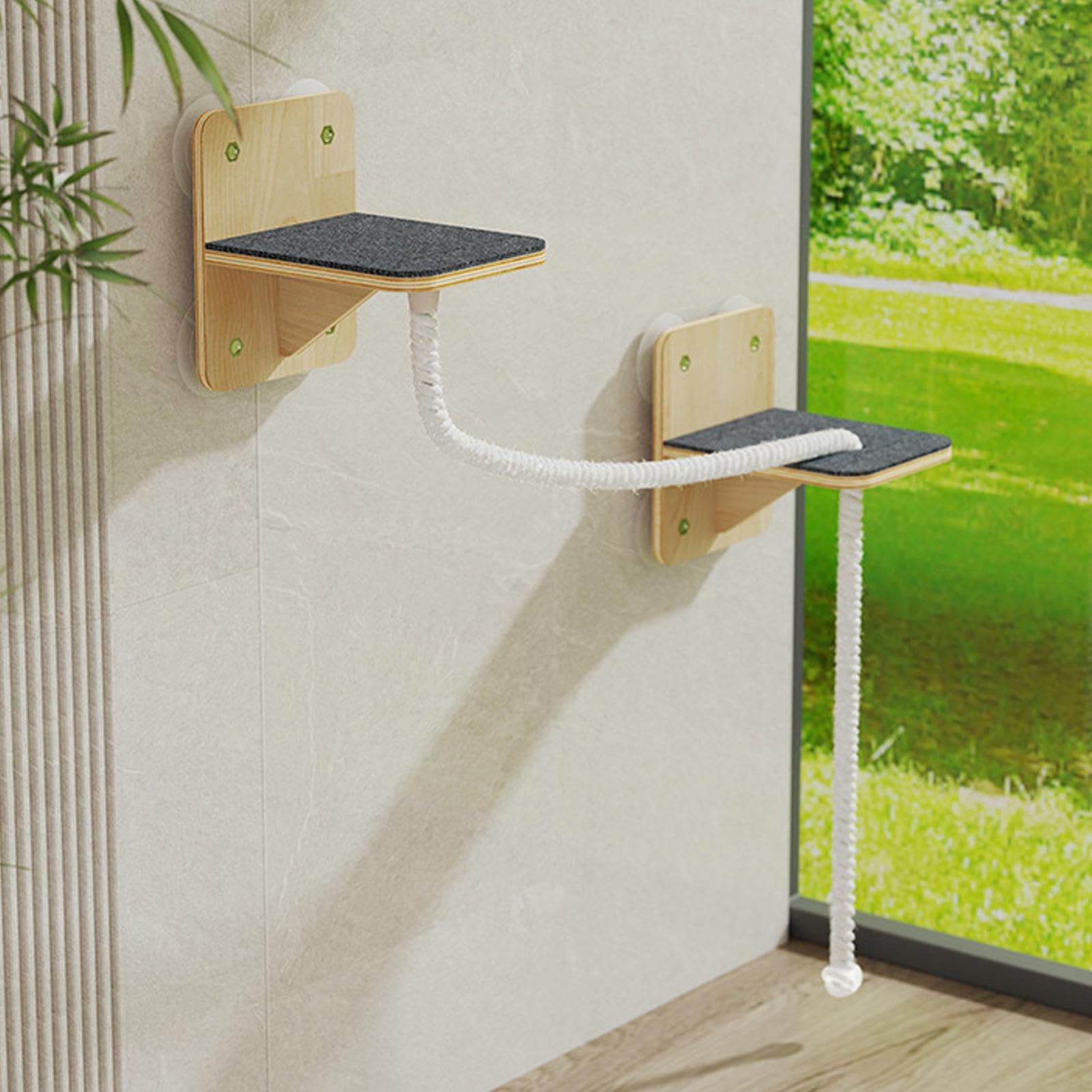 Katzenkletterseil - Katzenseil Wandmontiertes Klettertau - mit Saugnapf-Befestigungszubehör, Einfache Installation, Erfüllen Sie Die Bedürfnisse Beim Klettern, Springen, Parkour und Ausruhen
