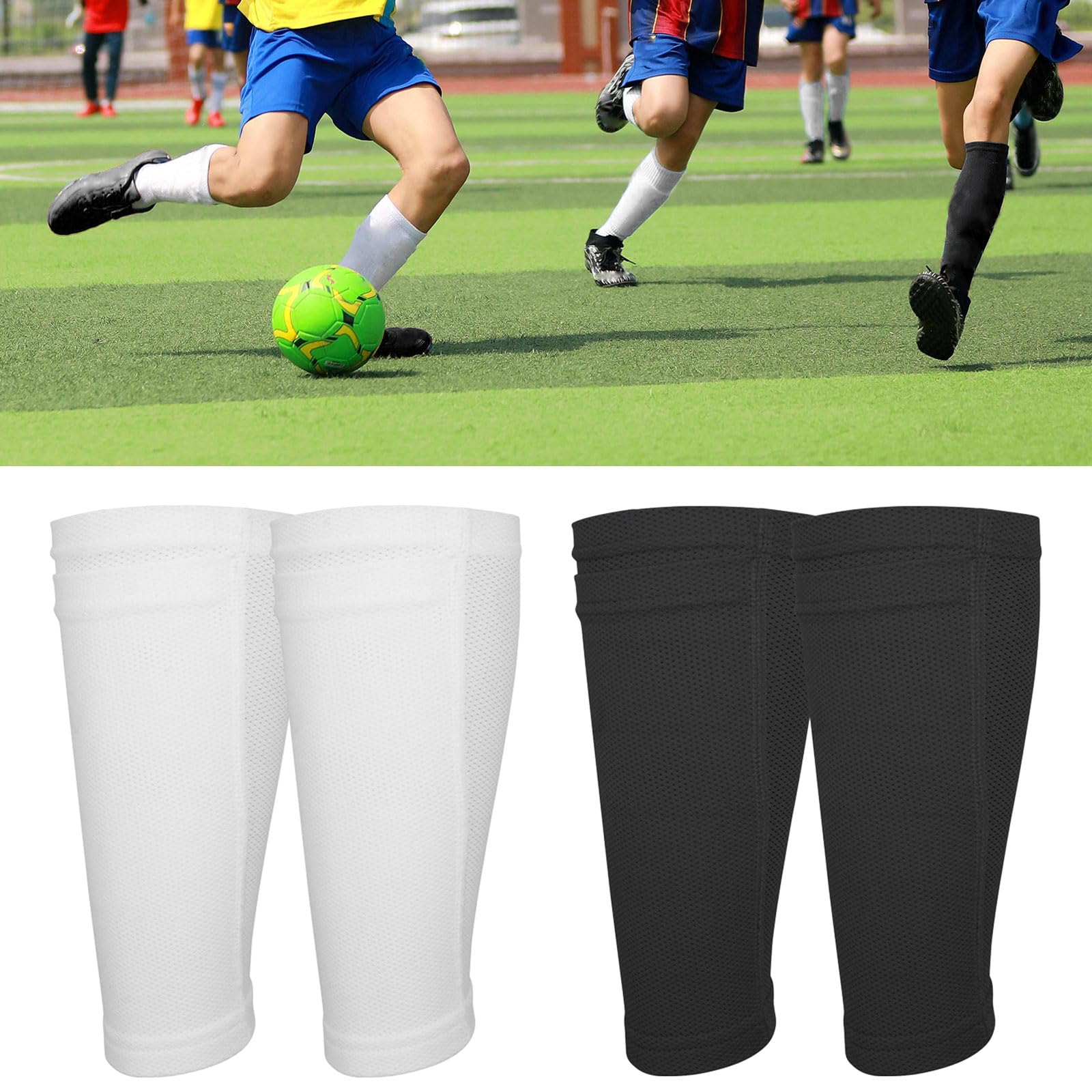 Laikoutd Shin Pad Sleeves Calf Protective Sleeves Shin Guard Sock Shin Guard Sleeves for Kid Teen Adult Running Football Games