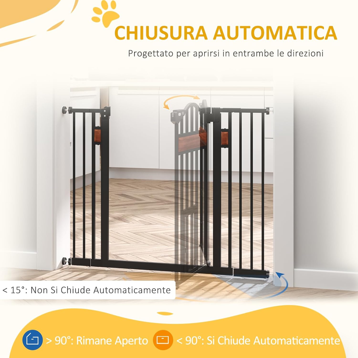 PawHut Pet Gate Automatic Closing Feature