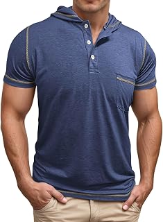 Foweknow Camiseta deportiva de manga corta con capucha para hombre, cuello redondo, camiseta básica para correr, ligera, transpirable, de secado rápido, suave y cómoda
