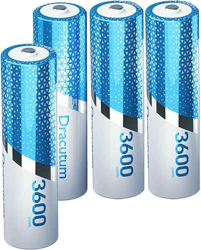 Baterías recargables AA de litio de 3600 mWh, paquete de 4 baterías recargables AA de iones de litio constantes de alta capacidad de 1.5 V para