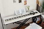 STRICH 88 Keys Weighted Keyboard with Sustain Pedal, Hammer-Action Digital Piano, Full-size Electric Piano Keyboard Supports USB-MIDI/Wireless Connect, White, SDP-120
