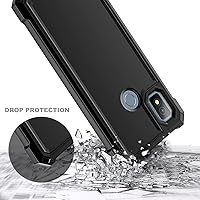 Vista 5 de NZND Funda para Cricket Icon 4 con protector de pantalla incorporado, funda protectora de cuerpo completo a prueba de golpes, resistente a los Negro