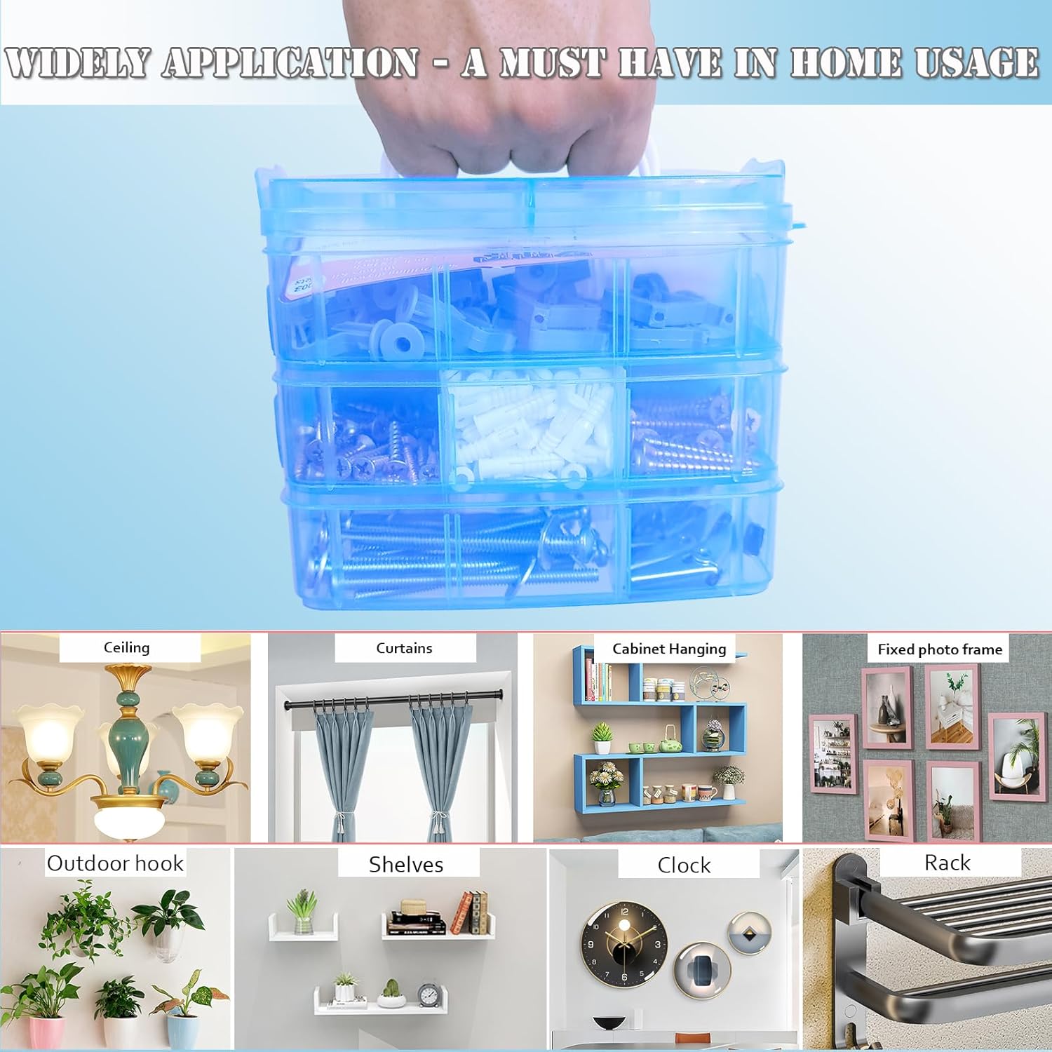 ZTF Drywall Anchors and Screws Kit Heavy Duty, Toggle Bolts Hollow Wall Butterfly Sheetrock Screws and Anchors Combination, Assorted Self Drilling Dry Wall Anchor Set, 1/8, 3/16, 1/4 Inch, 203 Sets