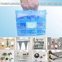 Vista 2 de ZTF Kit de anclajes y tornillos para paneles de yeso resistente, pernos de palanca de pared hueca de mariposa combinación de tornillos y anclajes