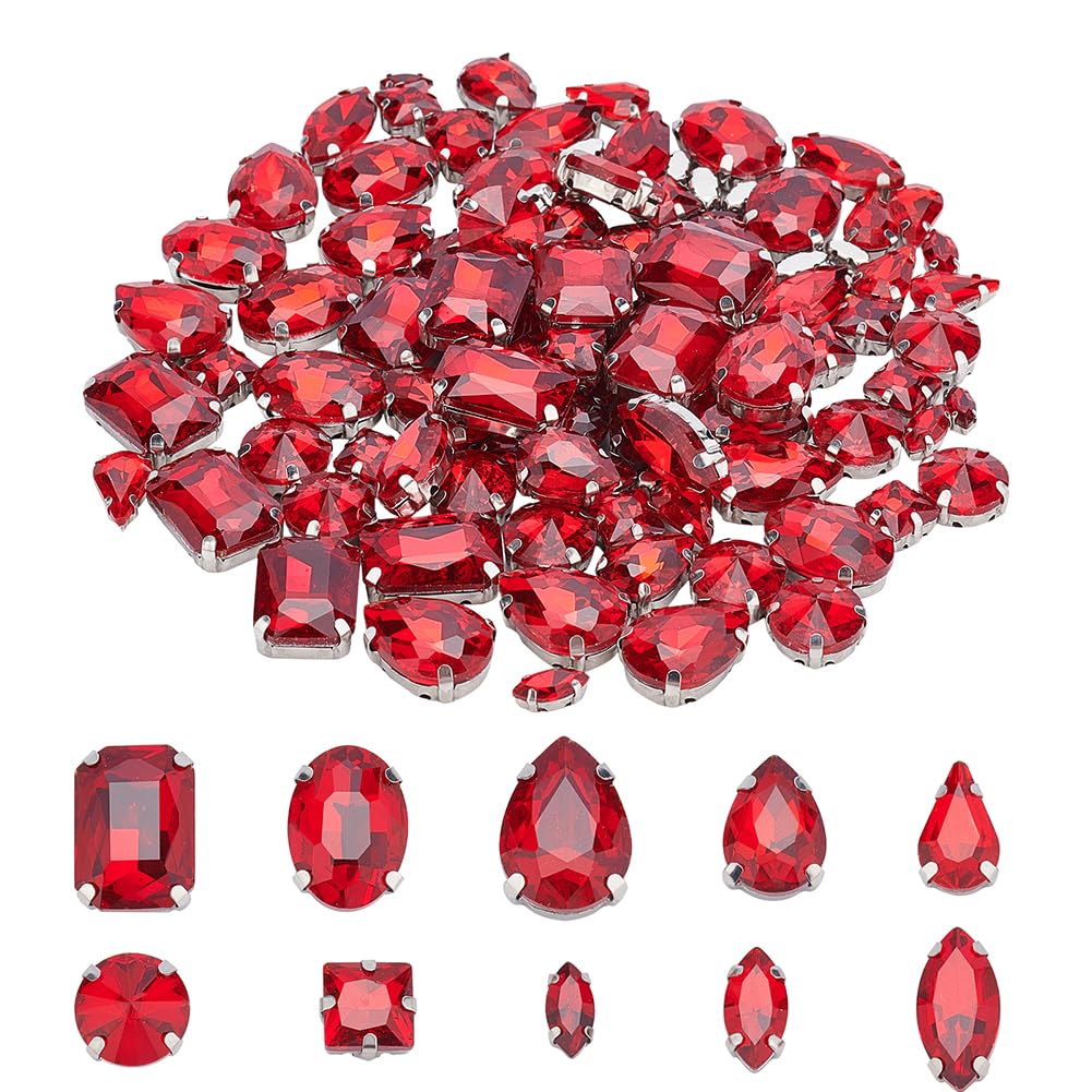 CHGCRAFT 100Pz 10 Stili Strass da Cucire Strass per Tessuti in
