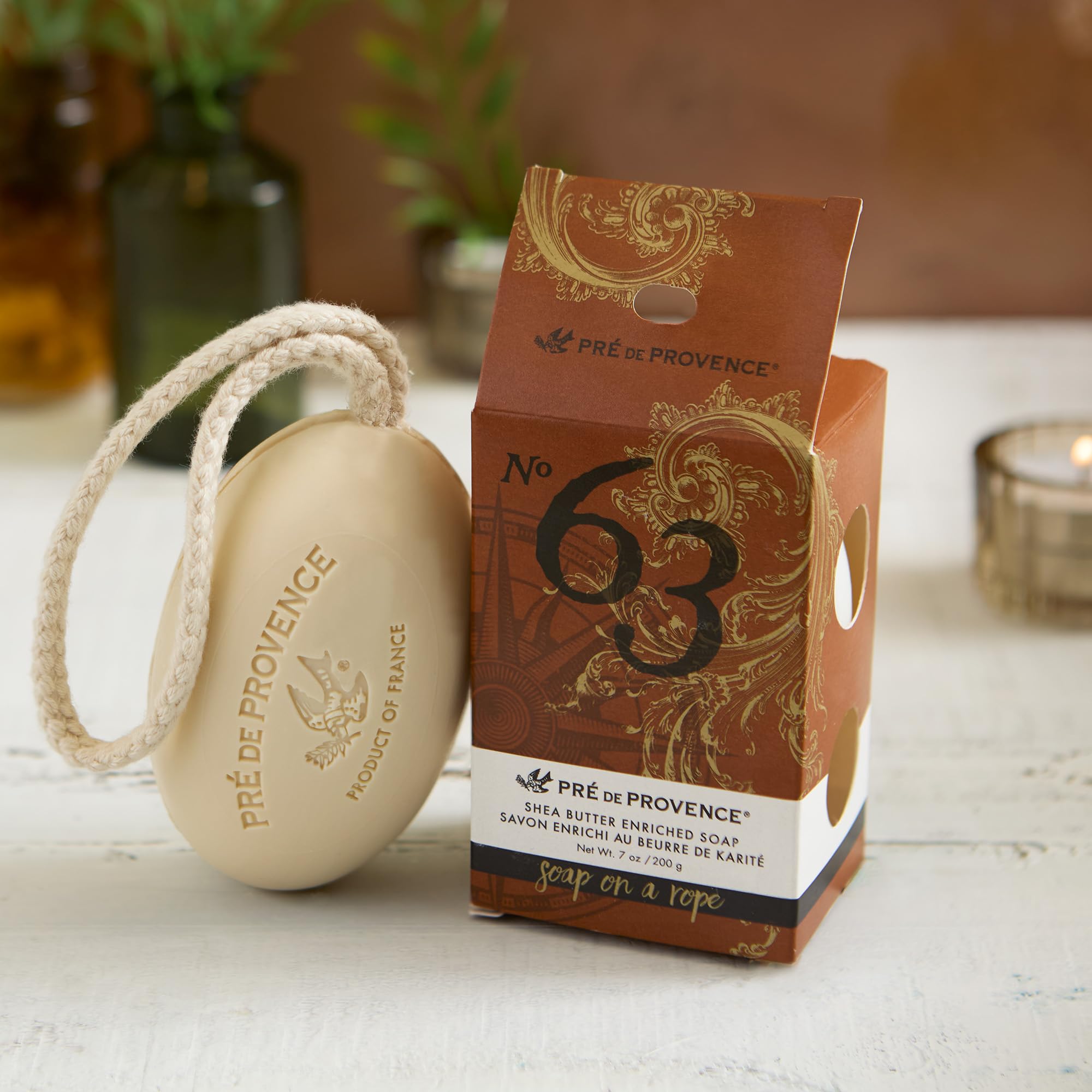 Pre de Provence Soap on a Rope French-Milled Shea Butter Bar Soap