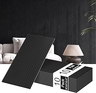 10 Pack Acoustic Panels,48"*24"*0.47"Self-Adhesive Soundproof Wall Panels,High Density Sound Proof Panels for Walls, Office, Reccording Studio, Home,Ceiling-Black