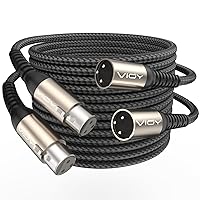 Vista 10 de VIOY Cable de micrófono XLR de 6.6 pies, cable de micrófono macho a hembra, cable equilibrado de 3 pines - cable de extensión XLR trenzado de nailon