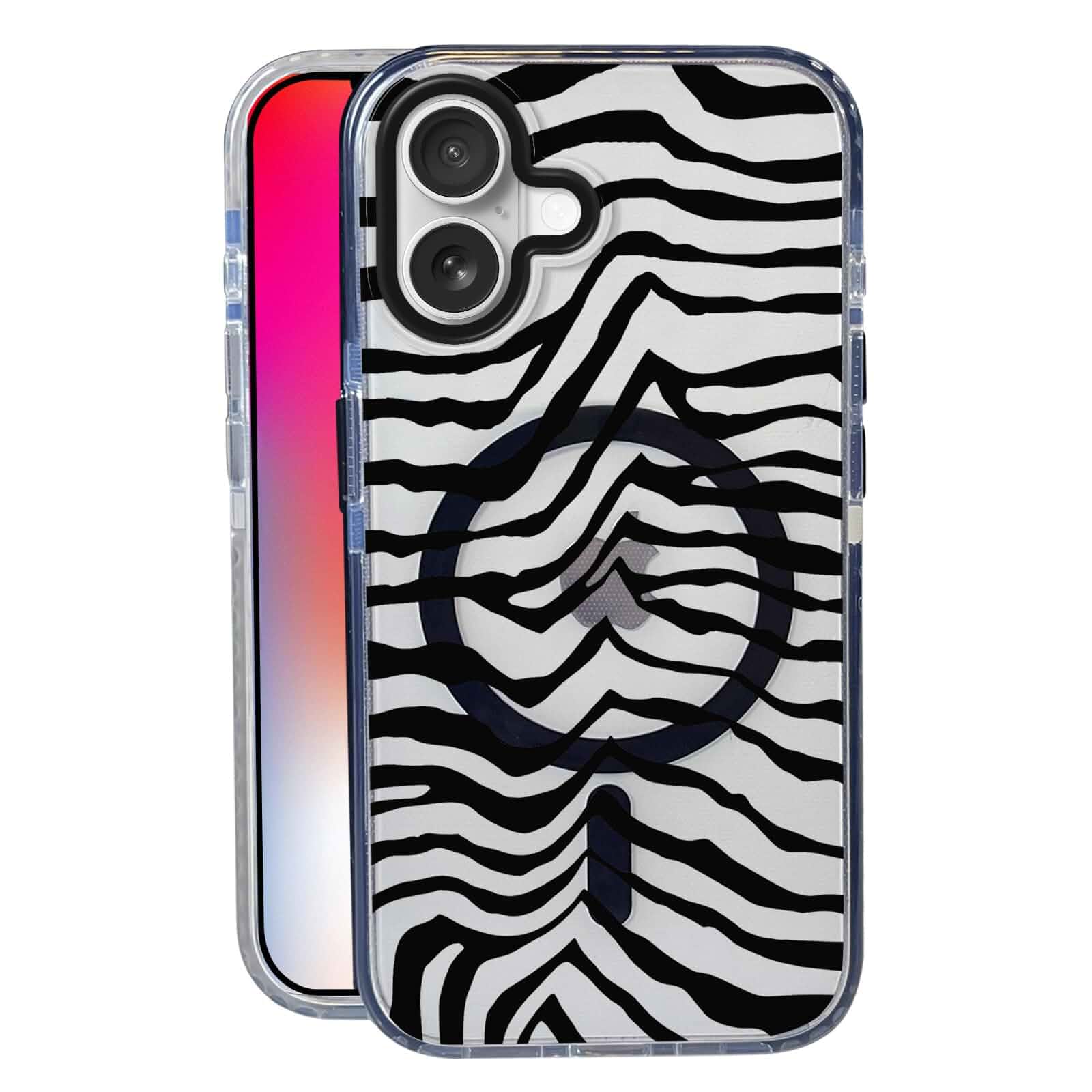 Zebra Pattern for iPhone 17 Case, Clear, MagSafe Soft TPU Shockproof, Anti-Fingerprint, Anti-Yellowing, Anti-Scratch, Cute Aesthetic Magnetic Phone Cover for Women Girl