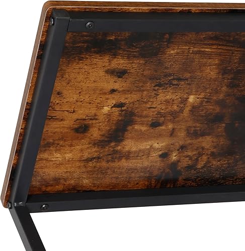 Miniatura 5 de F2C Mesa auxiliar, mesa auxiliar en forma de C para sofá, sofá y cama, soporte estrecho para bandeja de TV, mesa C de escritorio para sala de estar,