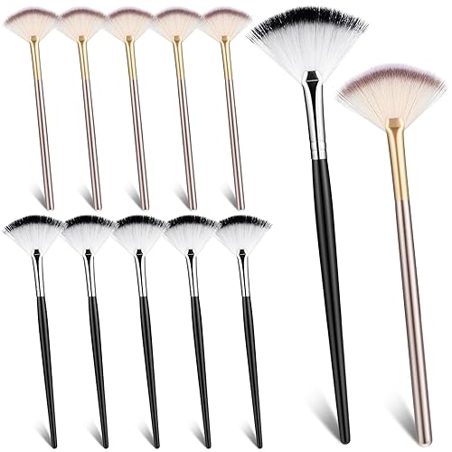 12 cepillos de abanico para faciales suaves y delgados para mascarillas faciales aplicador de cepillo para máscara de ácido glicólico, máscara de