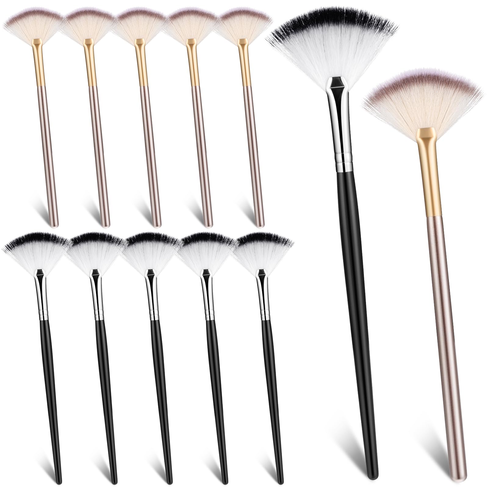 12 Pieces Fan Brushes for Facials Slim Soft Face Mask Brush Applicator for Glycolic Acid Peel Mask Esthetician Face Makeup Brush