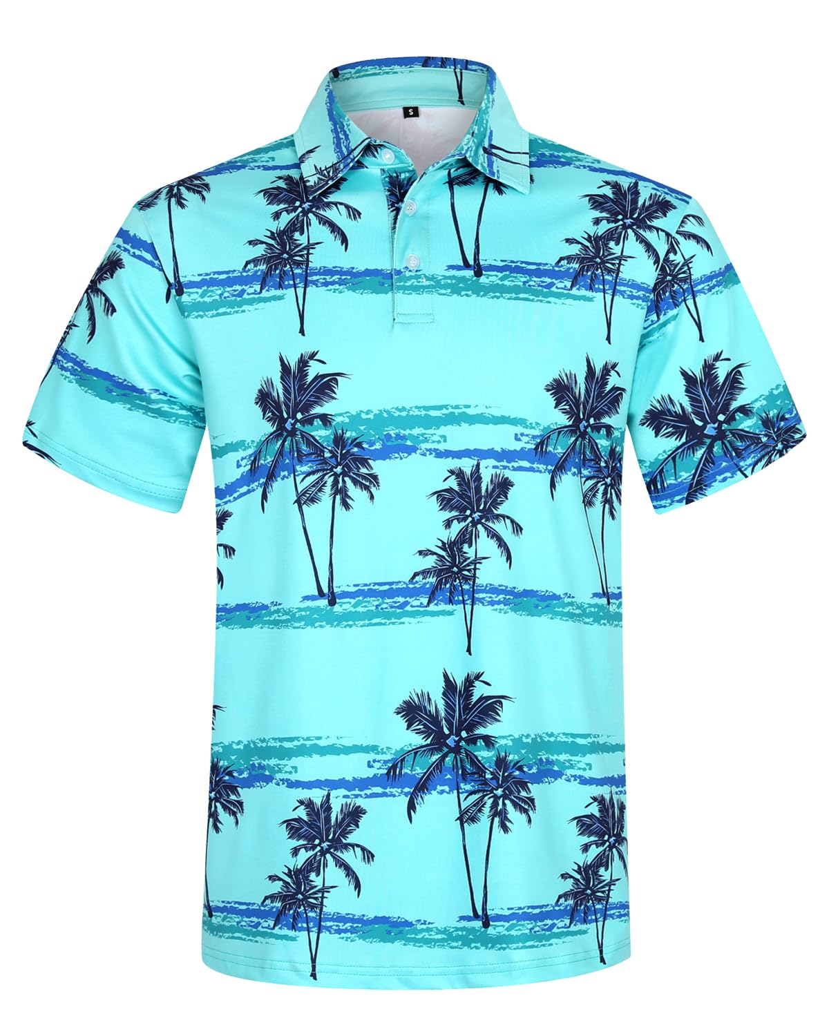 Hawaiian Polo Shirts for Men, Quick Dry Men's Golf Shirts Short Sleeve Dry Fit Performance Golf Polo for Golf Hiking Horsing