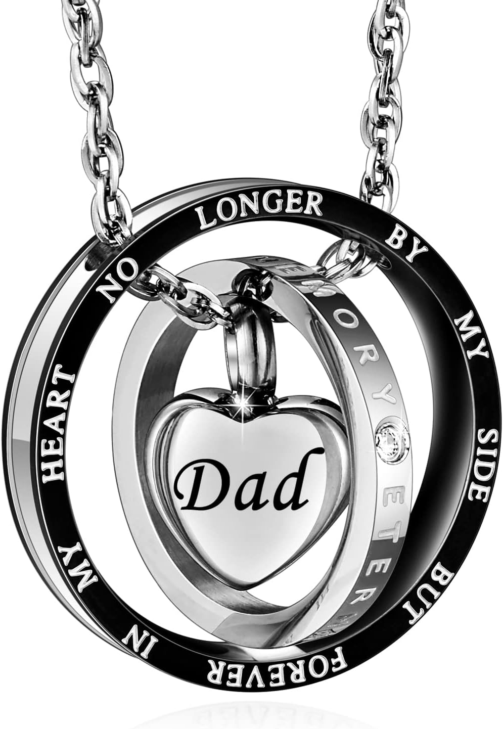 Cremation Urn Necklace for Ashes Eternal Memory Carved Keepsake Stainless Steel Urn Jewelry Memorial Ash Holder