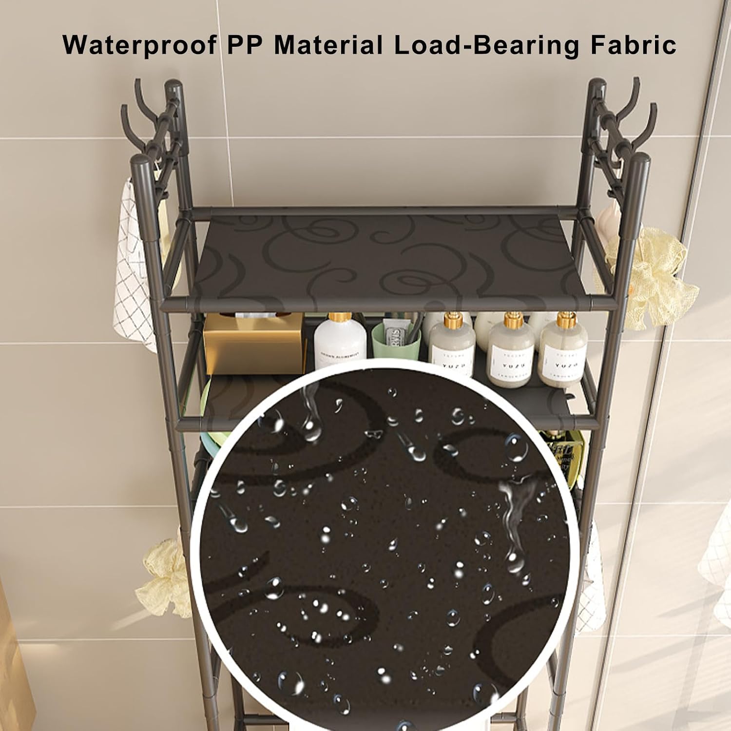 3-Tier Over-The-Toilet Storage Shelf - Sturdy Stainless Steel Bathroom Organizer for Toiletries, Towels & Essentials - Space-Saving Design
