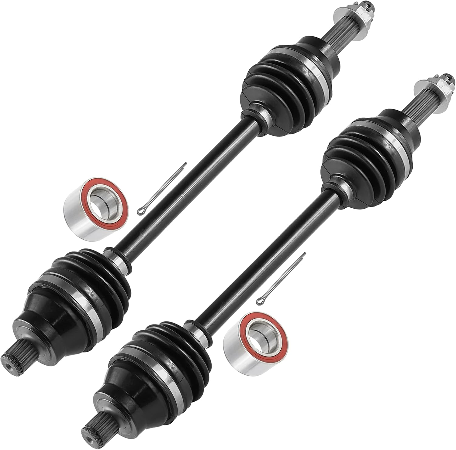 Caltric Rear Left and Right Cv Joint Axle with Bearing Compatible with Polaris Hawkeye 300 2X4 4X4 2006-2011