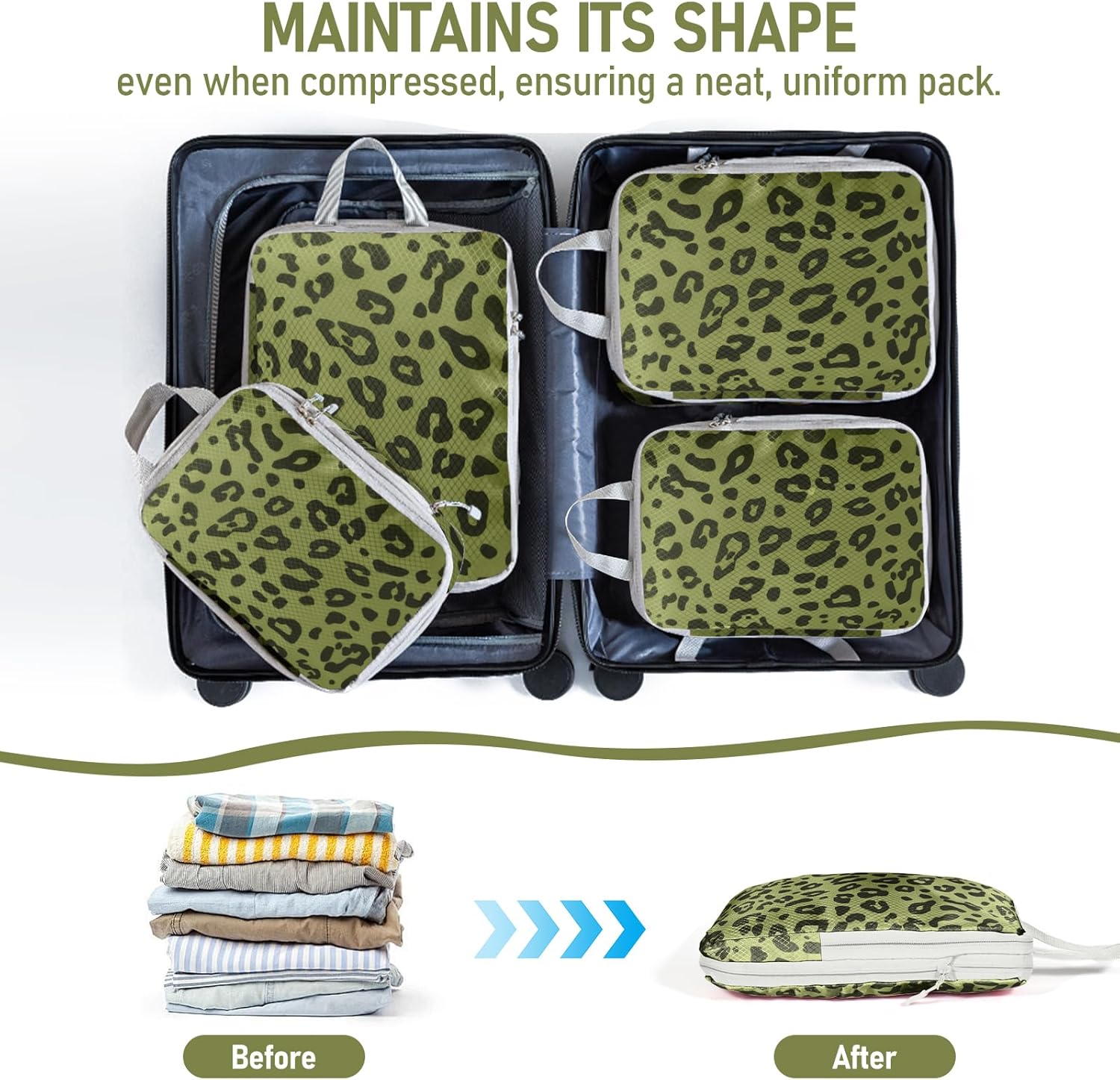 4-Piece Packing Cube Set - Lightweight Luggage Organizers for Travel, Vacation and Suitcases - Durable Accessories with Compression - Image 5