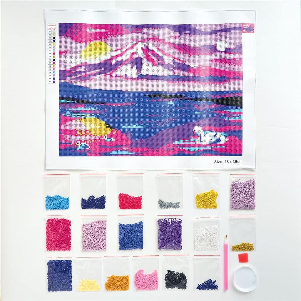 Simply MAKE Diamond Art Kit, Mountain Scene, Diamond Painting Kits for Adults Vibrant Picture Canvas with Accessories - Image 3