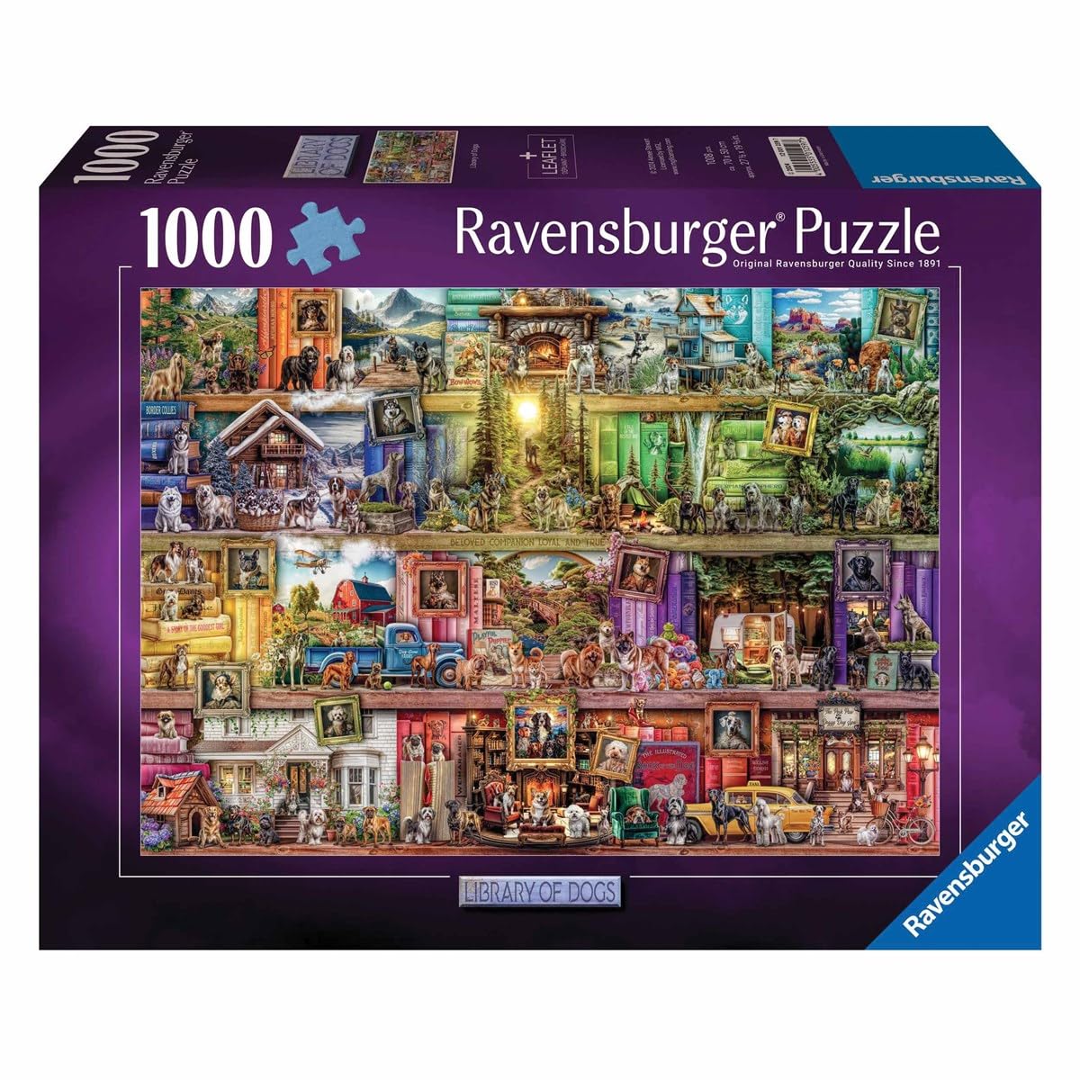 Ravensburger Library of Dogs 1000 Piece Jigsaw Puzzles for Adults and Kids Age 12 Years Up, Multicolor