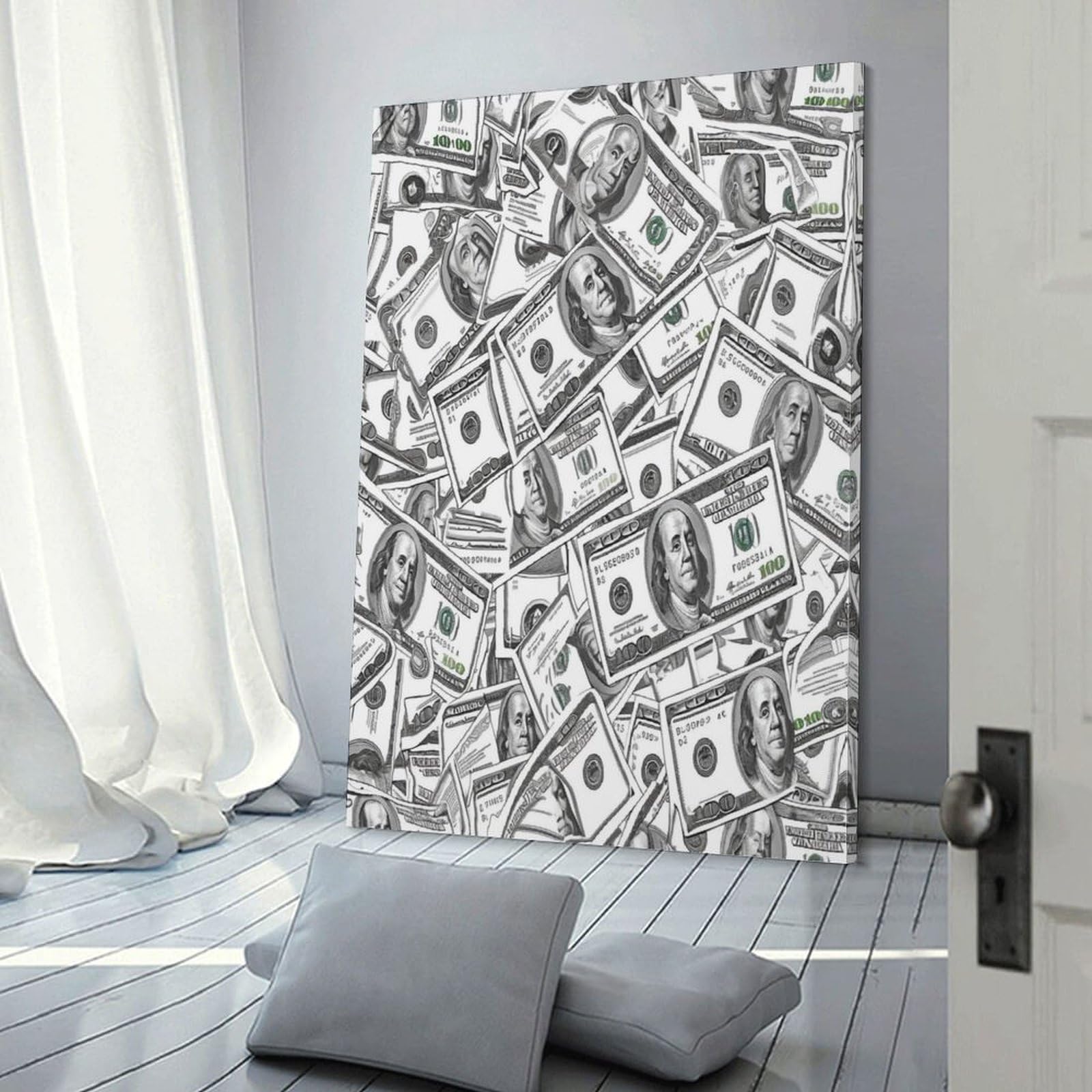 100 Banknotes Dollars Quadro Su Tela Canvas Stampe Da Parete Decorazioni Da Parete Disegno Canvas Stampa Su Tela Pittura Poster Da Parete Di Arte Per Camera Da Letto Soggiorno 16x24inch(40x60cm)