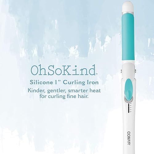 Miniatura 2 de Conair OhSoKind para rizador de cabello fino rizador de 1 pulgada con clip de silicona el barril de 1 pulgada produce rizos clásicos para uso en