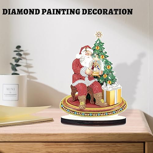 Miniatura 5 de LazyFold Kit decorativo de pintura de diamante para árbol de Navidad, escritorio de árbol de Navidad, arte de diamante 5D, adornos de decoración de