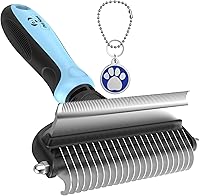 Pet Neat 2-Sided Dog Cat Brush: Deshedding Tool Removes Mats Tangles Shedding Hair 95% Effective Safe Grooming