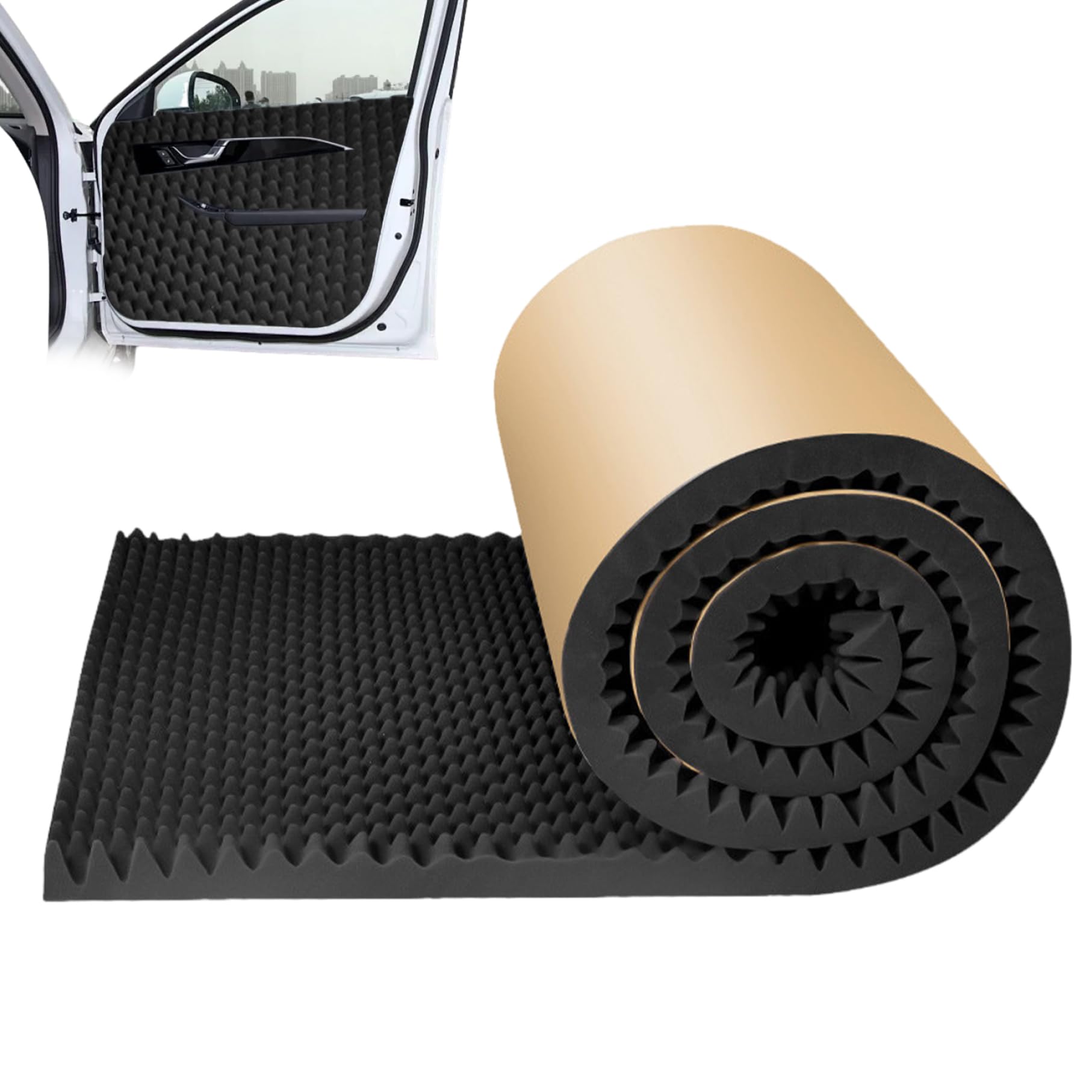 Paneles insonorizados 2 cm de espesor 79 x 20 Paneles de espuma acústica de alta densidad Espuma autoadhesiva de aislamiento acústico resistente al fuego y al agua Acústica para interiores, automóv