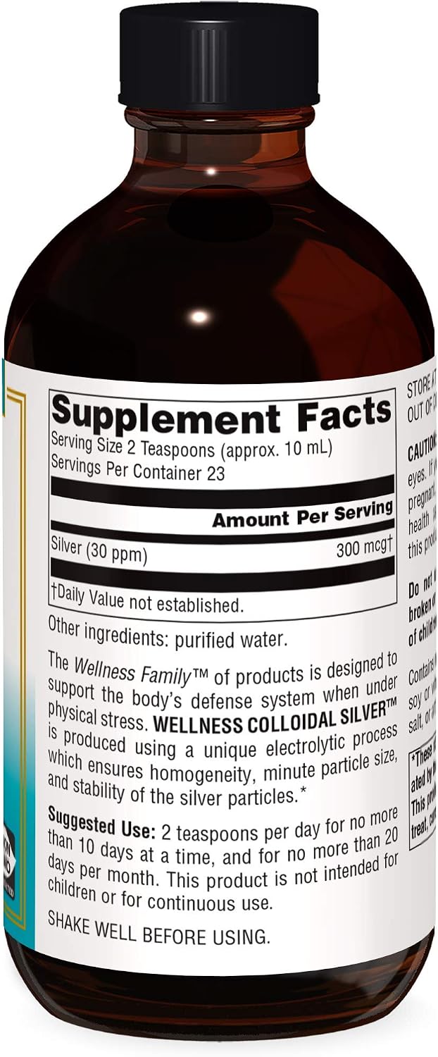 Source Naturals Wellness Colloidal Silver 30 ppm, Supports Physical Well Being* - 8 Fluid oz