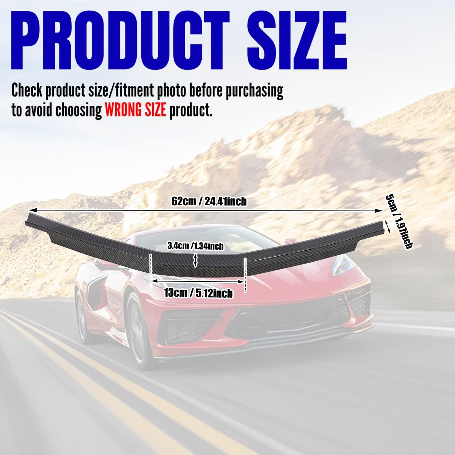 BILLFARO Upgrade Rear Window Hatch Deck Lid Spoiler,Carbon Fiber Pattern Rear Vent Window Glass Blocks Engine Bay Vent Protector Trim for Corvette C8 Stingray Z51 2020+ for C8 Z06 2023+/E-ray 2024+